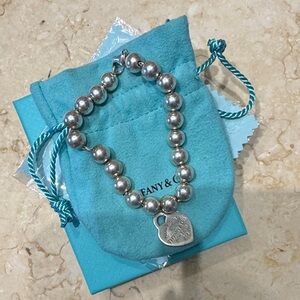 Tiffany & Co. Silver Bracelet with Heart Charm